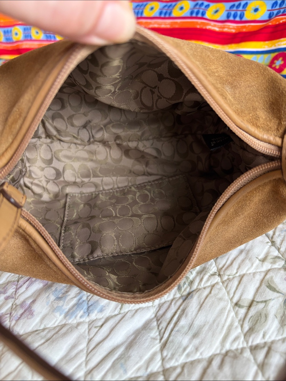 Coach Suede Vintage Demi Hobo Shoulder Bag Y2K - Picture 12 of 16